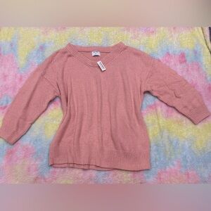 Old Navy Women's V-Neck Sweater in Soft Pink